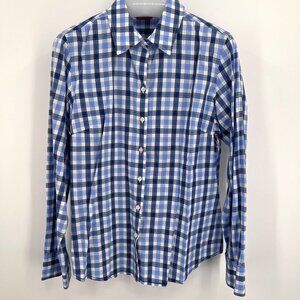 Tommy Bahama Relax Woman's Blue Plaid Shirt‎ Size L